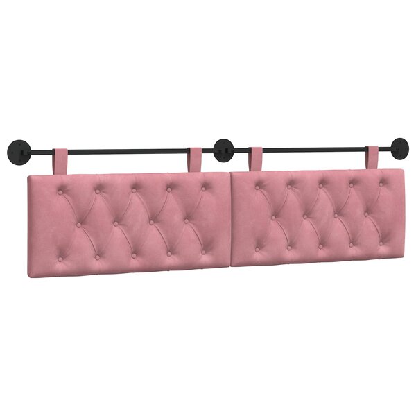 vidaXL Tête de lit suspendue Rose Velours