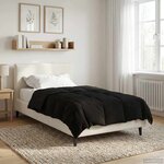 vidaXL Duvet d'été simple Matelassé Noir 140 x 200 cm Microfibre