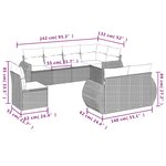 vidaXL Salon de jardin 8 Pièces avec coussins gris clair résine tressée