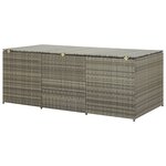 vidaXL Boîte de rangement de jardin résine tressée 180x90x70 cm gris