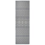 vidaXL Tapis à tissage plat d'extérieur 80x250 cm Rayures bleues
