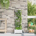 vidaXL Bac à fleurs avec Treillis Blanc 40 x 40 x 125.5 cm PP