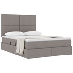 vidaXL Lit de Rangement Taupe 140 x 190 cm Cuir synthétique