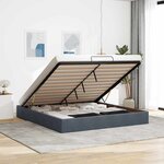 vidaXL Cadre de lit ottoman sans matelas gris foncé 200x200 cm velours