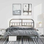 vidaXL Cadre de lit métal sans matelas avec tête de lit noir 135x190cm