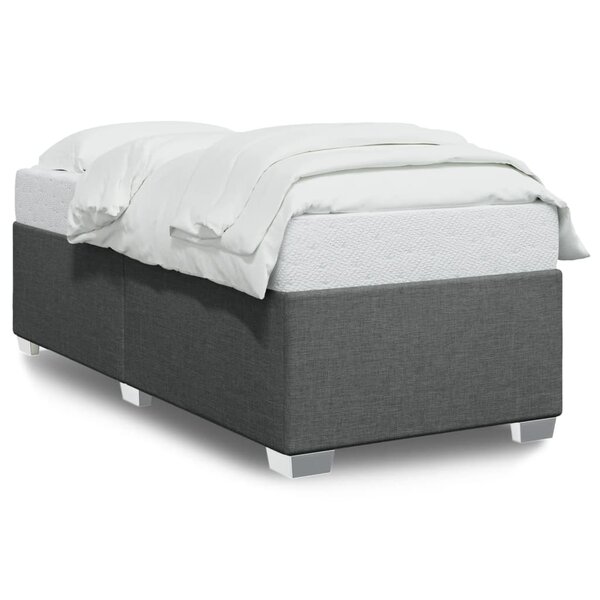 vidaXL Cadre de lit sans matelas gris foncé 100x200 cm tissu