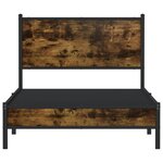 vidaXL Cadre de lit en métal sans matelas chêne fumé 100x200 cm