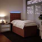 vidaXL Sommier à lattes de lit avec matelas Rose 100x200 cm Velours