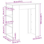 vidaXL Table de bar avec étagères chêne sonoma bois d'ingénierie