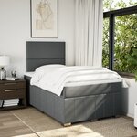 vidaXL Sommier à lattes de lit avec matelas gris foncé 120x190cm tissu