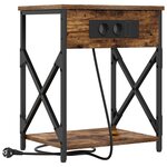 vidaXL Cabinet de chevet avec tiroir 2 Pièces Chêne fumé 41 x 31 x 51 cm