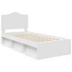 vidaXL Cadre de lit avec tête de lit Blanc 90 x 200 cm Pin massif