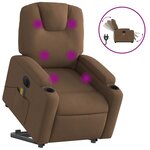 vidaXL Fauteuil inclinable de massage électrique Marron Tissu