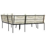 vidaXL Ensemble de canapés de jardin et coussins noir acier textilène