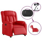 vidaXL Fauteuil inclinable électrique Rouge Similicuir