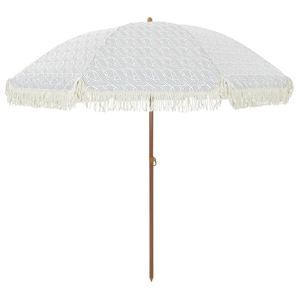 vidaXL Parasol de plage Gris et blanc 205 x 205 x 210 cm