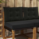 vidaXL Coussin de canapé d'extérieur 2 Pièces Noir Polyester