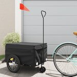 vidaXL Remorque de vélo noir 45 kg fer
