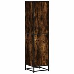 vidaXL Buffet haut chêne fumé 35 5x35x139 cm bois d'ingénierie métal