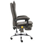 vidaXL Chaise de bureau de massage Gris Tissu