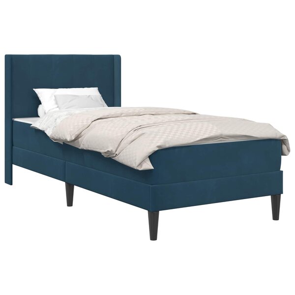 vidaXL Cadre de lit avec matelas Bleu 80 x 200 cm Velours