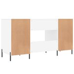Bureau table poste de travail meuble d'ordinateur informatique étude 140 x 50 x 75 cm bois d'ingénierie blanc 02_0023517