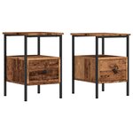 vidaXL Tables de chevet 2 Pièces vieux bois 34x36x50 cm bois d'ingénierie