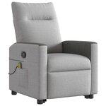 vidaXL Fauteuil de massage inclinable gris nuage tissu