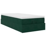 vidaXL Cadre de lit ottoman avec matelas vert foncé 100x200 cm velours