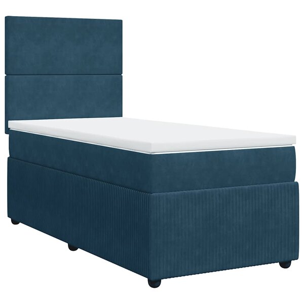 vidaXL Sommier à lattes de lit et matelas Bleu foncé 80x200 cm Velours