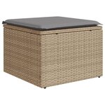 vidaXL Salon de jardin avec coussins 7 Pièces beige résine tressée