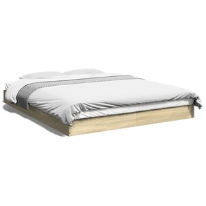 vidaXL Cadre de lit sans matelas chêne sonoma 150x200 cm
