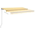 vidaXL Auvent automatique capteur de vent/LED 350x250cm Jaune et blanc