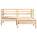 vidaXL Canapé de jardin 2 places et repose-pied bois pin massif