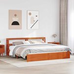 vidaXL Cadre de lit Cire marron 200 x 200 cm Bois de Pin Massif
