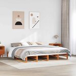 vidaXL Cadre de lit sans matelas cire marron 200x200cm bois pin massif