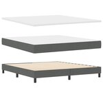 vidaXL Lit à ressorts avec matelas - Gris foncé  180 x 200 cm  en tissu.
