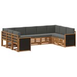 vidaXL Ensemble de canapés d'extérieur 7 pc Naturel et Anthracite