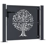 vidaXL Portail de jardin anthracite 105x105cm acier conception d'arbre