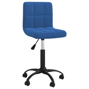 Chaise fauteuil siège pivotante de bureau informatique étude velours bleu 02_0024093
