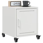 vidaXL Table de chevet blanc 36x39x43 5 cm acier