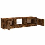 vidaXL Meuble TV avec lumières LED Chêne fumé 140x40x36 cm