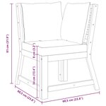 vidaXL Canapé d'angle sectionnel avec coussin gris foncé Acacia solide