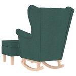 vidaXL Chaise à bascule avec repose-pied Vert foncé Tissu