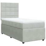 vidaXL Sommier à lattes de lit et matelas Gris clair 90x200 cm Velours