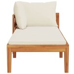vidaXL Chaise longue avec 1 accoudoir Blanc crème Bois d'acacia solide