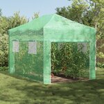 vidaXL Serre avec cadre pop-up avec toit Vert 280 x 410 x 315 cm Acier