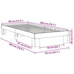 vidaXL Cadre de lit sans matelas 80x200 cm bois massif de chêne