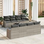 vidaXL Ensemble de canapé de jardin 9 Pièces Gris clair 55 x 55 x 37 cm