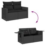 vidaXL Salon de jardin 7 Pièces avec coussins noir résine tressée